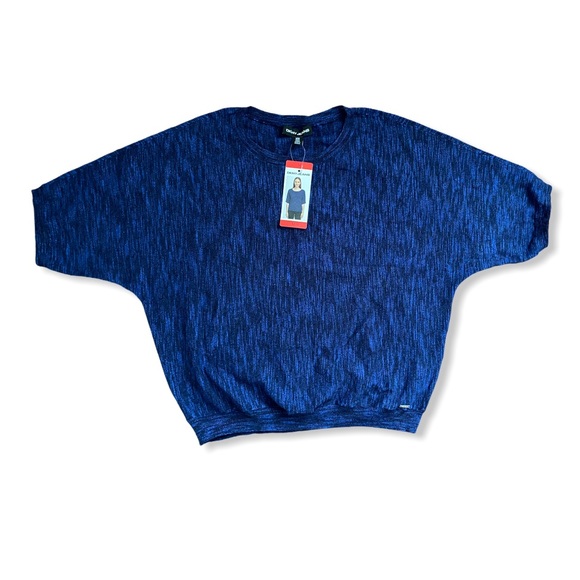 DKNY Marled Sweatshirt Short sleeve Medium NWT - Picture 3 of 6